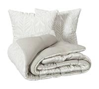 Atmosphera - Parure de lit imprimée nalh 240x220cm Beige Lin