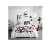 Today Parure de lit JAVA 2 personnes 240x220 cm Coton Imprimé Manga Blanc