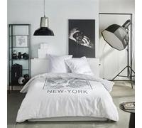 Today Parure de lit 2 Personnes 220x240cm + 2 taies oreillers 63x63 cm imprimée Java 1,1, Blanc