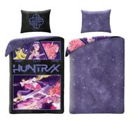 Parure de lit K-POP Demon Hunters Rumi Mira Zoey - Housse de couette 140 x 200 cm avec taie d'oreiller 70 x 90 cm - Microfibre - Multicolore