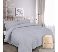 Parure de lit king-size Good Sleep, ensemble de couette 3 pièces 1000 TC, ensemble de literie gris clair, housses de couette 100 % coton égyptien, (1 housse de couette king-size, 2 taies d'oreiller