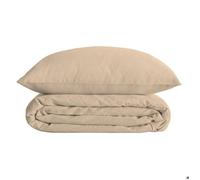 Atmosphera – Parure de lit Landiha Percale Beige lin 260 x 240 cm