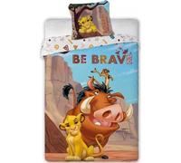 Parure de Lit Le Roi Lion Disney 100% Coton 140x200 cm - Housse de Couette + 1 Taie d'oreiller 63x63 cm - 100% Marchandise Officielle - Enfant Adulte (B)