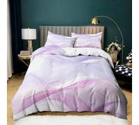Parure de Lit Lignes Violettes Abstraites Géométriques avec 2 Taies d'oreiller, Housse de Couette en Microfibre Douce pour Adultes Enfants 180x200 cm Parure de Lit 2 Personnes Décoration de Chambre