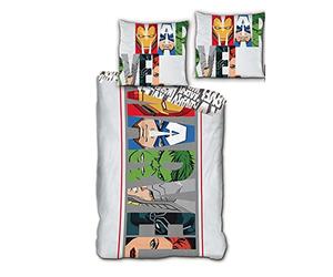Parure de Lit Marvel Avengers - Housse de Couette 140x200 cm + Taie d'oreiller 63x63 cm