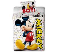 Parure de lit Mickey Disney - housse de couette taie lit 1 personne - 140 x 200 cm + 63 x 63 cm