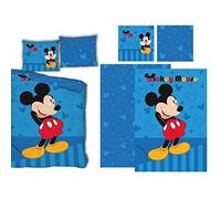 Parure de Lit Mickey en Microfibre - Housse de Couette Mickey 140x200 cm + Taie d'oreiller 63x63 cm (Mickey B)
