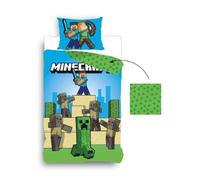 Parure de lit - MINECRAFT - Housse de couette réversible - 140x200cm - Skin creeper - Enfant
