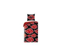 Lyo Parure de lit enfant Naruto Akatsuki microfibre réversible Housse 140x200 cm + Taie 63x63 cm
