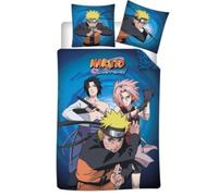 Aymax Parure de Lit Naruto Réversible, Housse de Couette 140x200 cm + Taie d'oreiller 63x63 cm, Bleu