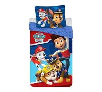 Parure de Lit Paw Patrol Housse de Couette Pat Patrouille Réversible avec Taie d'oreiller, 2 Pièces (140x200 cm + 63x63 cm), 1 Personne (Parure Pat Patrouille)