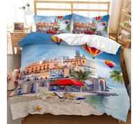 Parure De Lit Pi¿¿Ces En Polyester Avec Housse De Couette Et Taies D'oreiller Motif Pont De Londres (, X Cm + X Cm)
