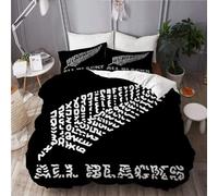Parure De Lit Pi¿¿Ces,% Polyester Microfibre,L'¿¿Quipe De Rugby All Blacks Of New Zealand, Housse De Couette X Cm+ Taies D'oreiller * Cm