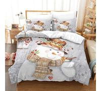 Parure De Lit Pi¿¿Ces Pour Christmas Santa Claus And Elk Impression D Housse De Couette En Microfibre Hypoallergique Avec Fermeture ¿¿Clair Doub