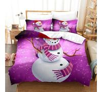 Parure De Lit Pi¿¿Ces Pour Christmas Santa Claus And Elk Impression D Housse De Couette En Microfibre Hypoallergique Avec Fermeture ¿¿Clair Doub