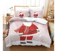 Parure De Lit Pi¿¿Ces Pour Christmas Santa Claus And Elk Impression D Housse De Couette En Microfibre Hypoallergique Avec Fermeture ¿¿Clair Doub