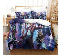 Parure De Lit Pi¿¿Ces Pour Guardians Of The Galaxy Marvel Animation Impression D Housse De Couette En Microfibre Hypoallergique Avec Fermeture ¿¿Clair
