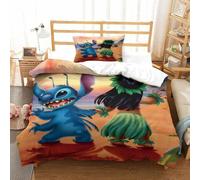 Parure De Lit Pi¿¿Ces Pour Stitch Animation Film And Television Impression D Housse De Couette En Microfibre Hypoallergique Avec Fermeture ¿¿Cla