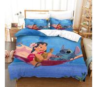 Parure De Lit Pi¿¿Ces Pour Stitch Animation Film And Television Impression D Housse De Couette En Microfibre Hypoallergique Avec Fermeture ¿¿Cla
