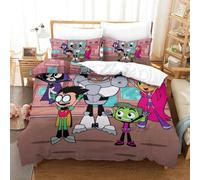 Parure De Lit Pi¿¿Ces Pour Teen Titans Go! Anime Impression D Housse De Couette En Microfibre Hypoallergique Avec Fermeture ¿¿Clair Double£¿Xcm£©