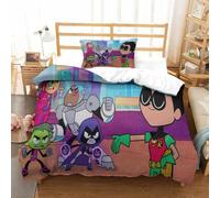 Parure De Lit Pi¿¿Ces Pour Teen Titans Go! Anime Impression D Housse De Couette En Microfibre Hypoallergique Avec Fermeture ¿¿Clair Single£¿Xcm£©