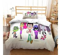 Parure De Lit Pi¿¿Ces Pour Teen Titans Go! Anime Impression D Housse De Couette En Microfibre Hypoallergique Avec Fermeture ¿¿Clair Single£¿Xcm£©