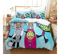 Parure De Lit Pi¿¿Ces Pour Teen Titans Go! Anime Impression D Housse De Couette En Microfibre Hypoallergique Avec Fermeture ¿¿Clair Double£¿Xcm£©