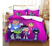 Parure De Lit Pi¿¿Ces Pour Teen Titans Go! Anime Impression D Housse De Couette En Microfibre Hypoallergique Avec Fermeture ¿¿Clair King£¿Xcm£©