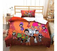 Parure De Lit Pi¿¿Ces Pour Teen Titans Go! Anime Impression D Housse De Couette En Microfibre Hypoallergique Avec Fermeture ¿¿Clair Single£¿Xcm£©