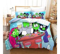 Parure De Lit Pi¿¿Ces Pour Teen Titans Go! Anime Impression D Housse De Couette En Microfibre Hypoallergique Avec Fermeture ¿¿Clair Double£¿Xcm£©