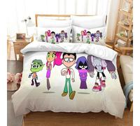Parure De Lit Pi¿¿Ces Pour Teen Titans Go! Anime Impression D Housse De Couette En Microfibre Hypoallergique Avec Fermeture ¿¿Clair Double£¿Xcm£©