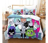 Parure De Lit Pi¿¿Ces Pour Teen Titans Go! Anime Impression D Housse De Couette En Microfibre Hypoallergique Avec Fermeture ¿¿Clair Double£¿Xcm£©