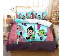 Parure De Lit Pi¿¿Ces Pour Teen Titans Go! Anime Impression D Housse De Couette En Microfibre Hypoallergique Avec Fermeture ¿¿Clair Double£¿Xcm£©