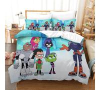 Parure De Lit Pi¿¿Ces Pour Teen Titans Go! Anime Impression D Housse De Couette En Microfibre Hypoallergique Avec Fermeture ¿¿Clair King£¿Xcm£©