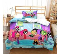 Parure De Lit Pi¿¿Ces Pour Teen Titans Go! Anime Impression D Housse De Couette En Microfibre Hypoallergique Avec Fermeture ¿¿Clair Single£¿Xcm£©