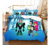 Parure De Lit Pi¿¿Ces Pour Teen Titans Go! Anime Impression D Housse De Couette En Microfibre Hypoallergique Avec Fermeture ¿¿Clair King£¿Xcm£©