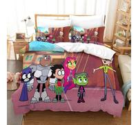 Parure De Lit Pi¿¿Ces Pour Teen Titans Go! Anime Impression D Housse De Couette En Microfibre Hypoallergique Avec Fermeture ¿¿Clair Double£¿Xcm£©