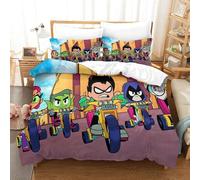 Parure De Lit Pi¿¿Ces Pour Teen Titans Go! Anime Impression D Housse De Couette En Microfibre Hypoallergique Avec Fermeture ¿¿Clair Double£¿Xcm£©