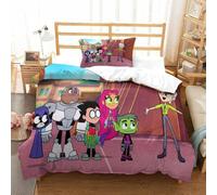 Parure De Lit Pi¿¿Ces Pour Teen Titans Go! Anime Impression D Housse De Couette En Microfibre Hypoallergique Avec Fermeture ¿¿Clair Single£¿Xcm£©