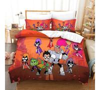 Parure De Lit Pi¿¿Ces Pour Teen Titans Go! Anime Impression D Housse De Couette En Microfibre Hypoallergique Avec Fermeture ¿¿Clair Double£¿Xcm£©