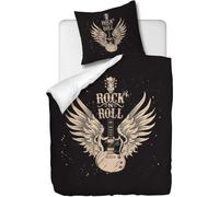 Parure De Lit Pi¿¿Ces Rock Roll Avec Housse De Couette De X Cm Et Taie D'oreiller De X Cm Hypoallerg¿¿Nique % Polyester % Lyocell Microfibre Confort De Sommeil Et Avec