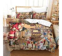Parure De Lit Pi¿¿Ces ¿¿ Santa Claus Th¿¿Me Imprim¿¿ En D Avec Housse De Couette ¿¿ Fermeture ¿¿Clair Dissimul¿¿E Housse De Couette Super Douce Et Confortab