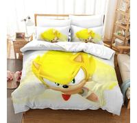 Parure De Lit Pièces Pour Sonic The Hedgehog Cartoon Character Impression D Housse De Couette En Microfibre Hypoallergique Avec Fermeture Éclair Sing