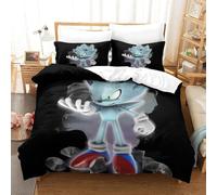 Parure De Lit Pièces Pour Sonic The Hedgehog Cartoon Character Impression D Housse De Couette En Microfibre Hypoallergique Avec Fermeture Éclair King