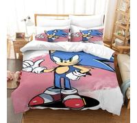 Parure De Lit Pièces Pour Sonic The Hedgehog Cartoon Character Impression D Housse De Couette En Microfibre Hypoallergique Avec Fermeture Éclair King