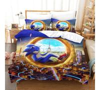 Parure De Lit Pièces Pour Sonic The Hedgehog Cartoon Character Impression D Housse De Couette En Microfibre Hypoallergique Avec Fermeture Éclair Doub