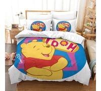 Parure De Lit Pièces Pour Winnie The Pooh Personnages Animés Impression D Housse De Couette En Microfibre Hypoallergique Avec Fermeture Éclair Single