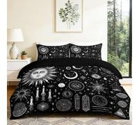 Parure de lit pour Enfant Élément céleste Mystique 240 x 220 cm, Housse de Couette Légère sans Plis en Bohème Abstrait Léger sans Plis, Ensemble de literie pour Adolescents avec 2 taie d'oreiller