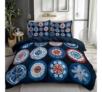 Parure de lit pour Enfant Texture Tuile espagnole 200 x 200 cm, Housse de Couette en Géométrique Léger sans Plis, Ensemble de literie Texture Tuile espagnole pour Enfant avec 2 taie d'oreiller
