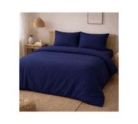 Parure de lit - PROMO LINGE - Alia - Gaze de coton - OEKO-TEX - Bleu nuit